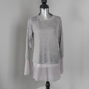 NWT long sleeve T with chiffon - S